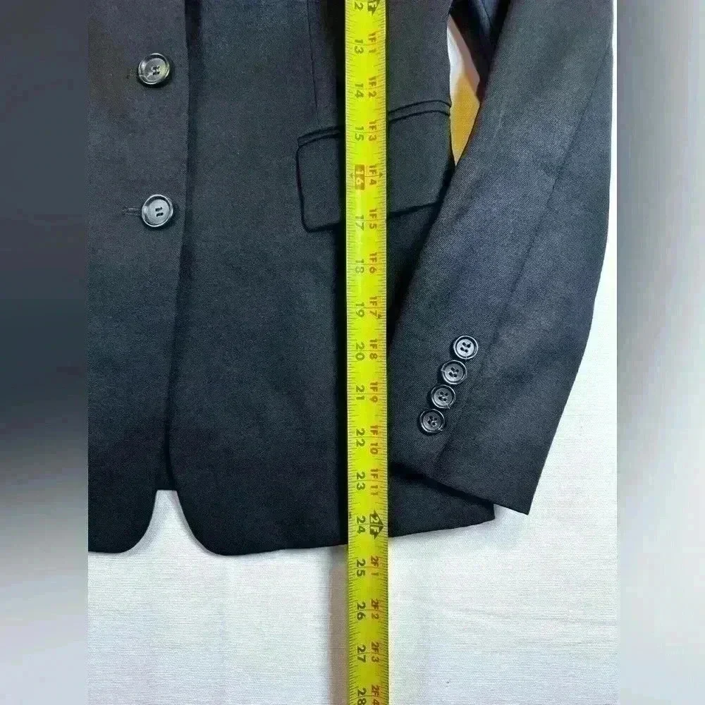 J Crew womens size 0 wool 3 button‎ blazer jacket black classy business tailored